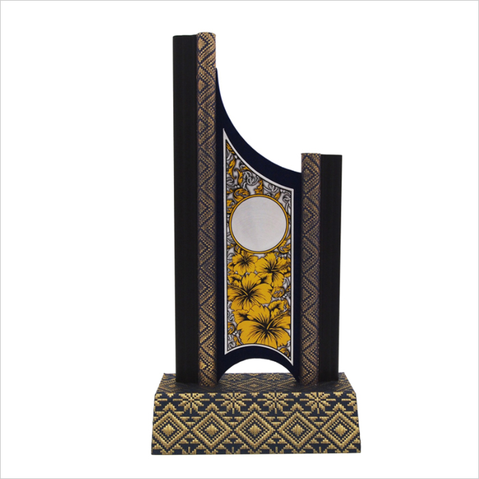 EP303 - Songket Wooden Trophy With Bunga Raya Aluminium Plate