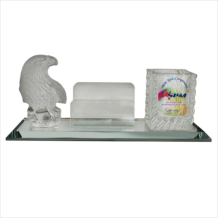 8276 - Crystal Pen Holder & Crystal Name Card Holder