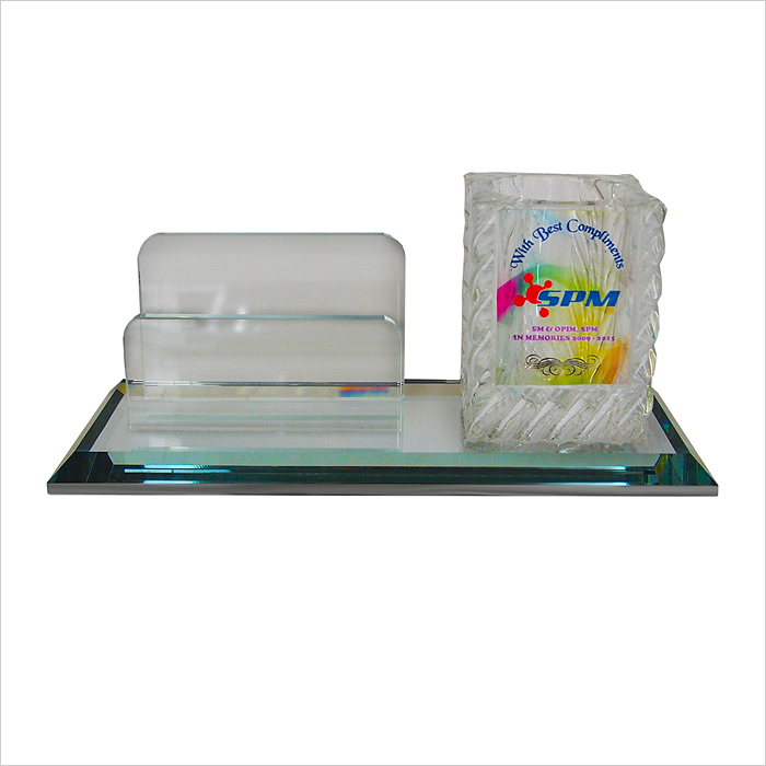 8277 - Crystal Pen Holder & Crystal Name Card Holder