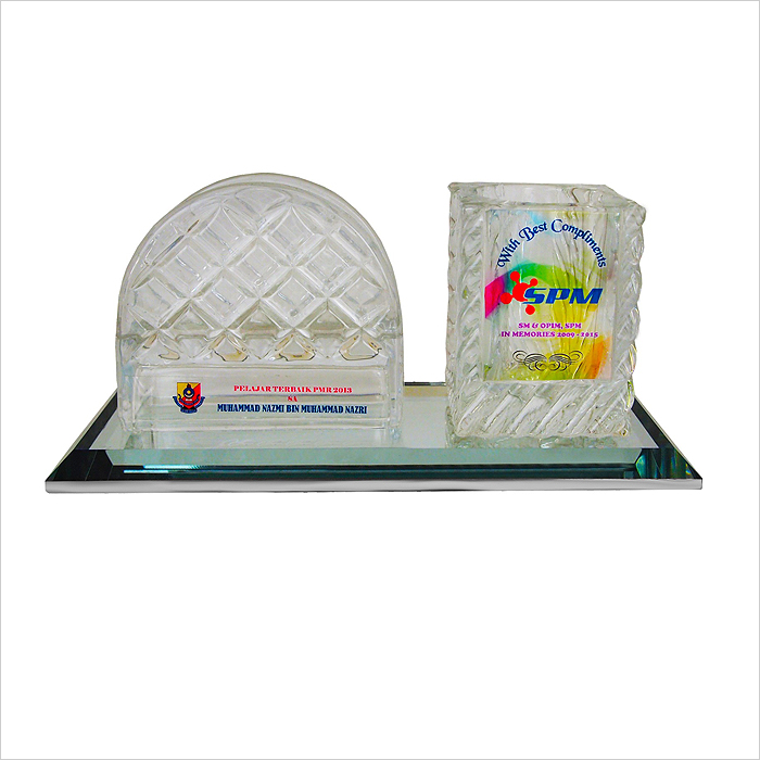 8278 - Crystal Pen Holder & Crystal Name Card Holder