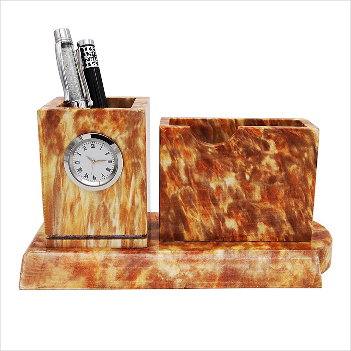 7211 - Exclusive Wooden Desktop With Clock