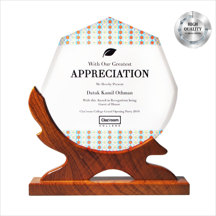 3098 - Exclusive Wooden Crystal Plaque