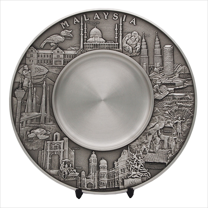 7232 - Malaysia Landmark Pewter Plate