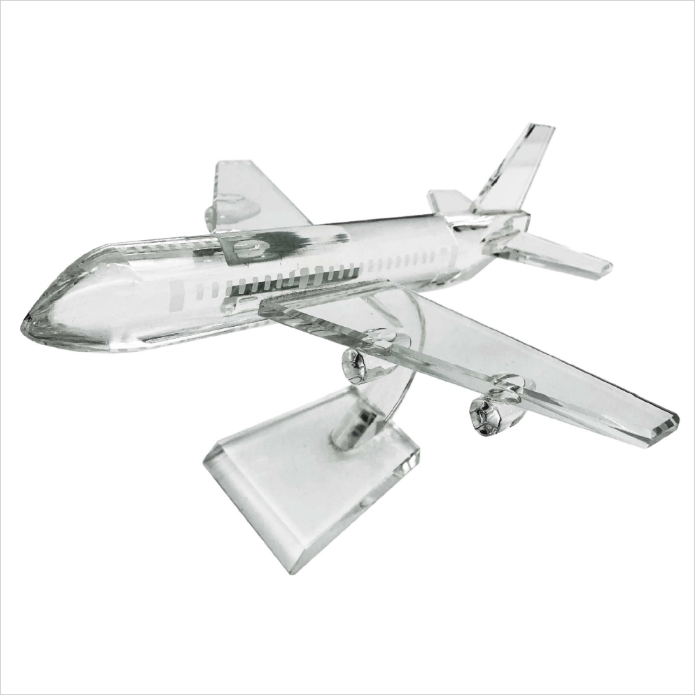 8241 - Color Crystal Award - Aeroplane Shaped