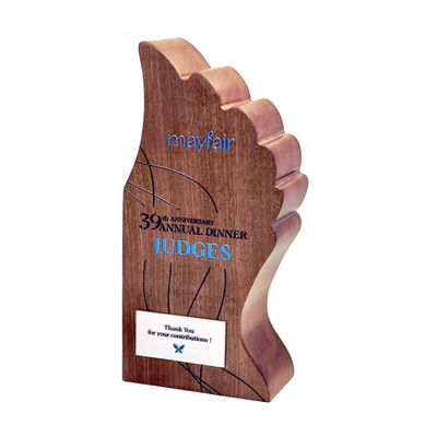 7663 - Wooden Plaque & Trophy