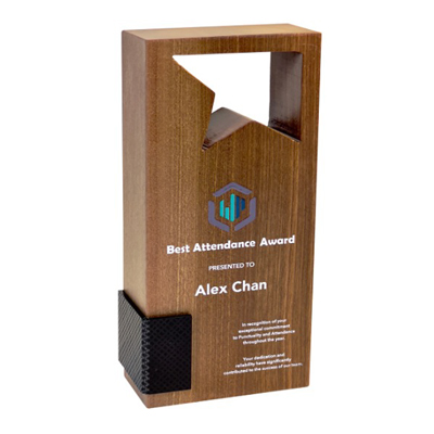 7671 - Wooden Plaque & Trophy