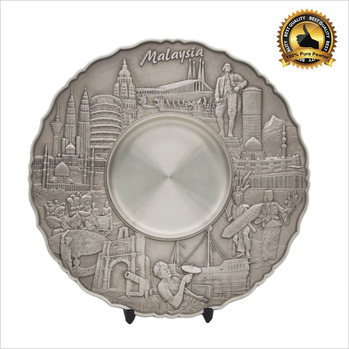 7224 - Malaysia Landmark Pewter Tray