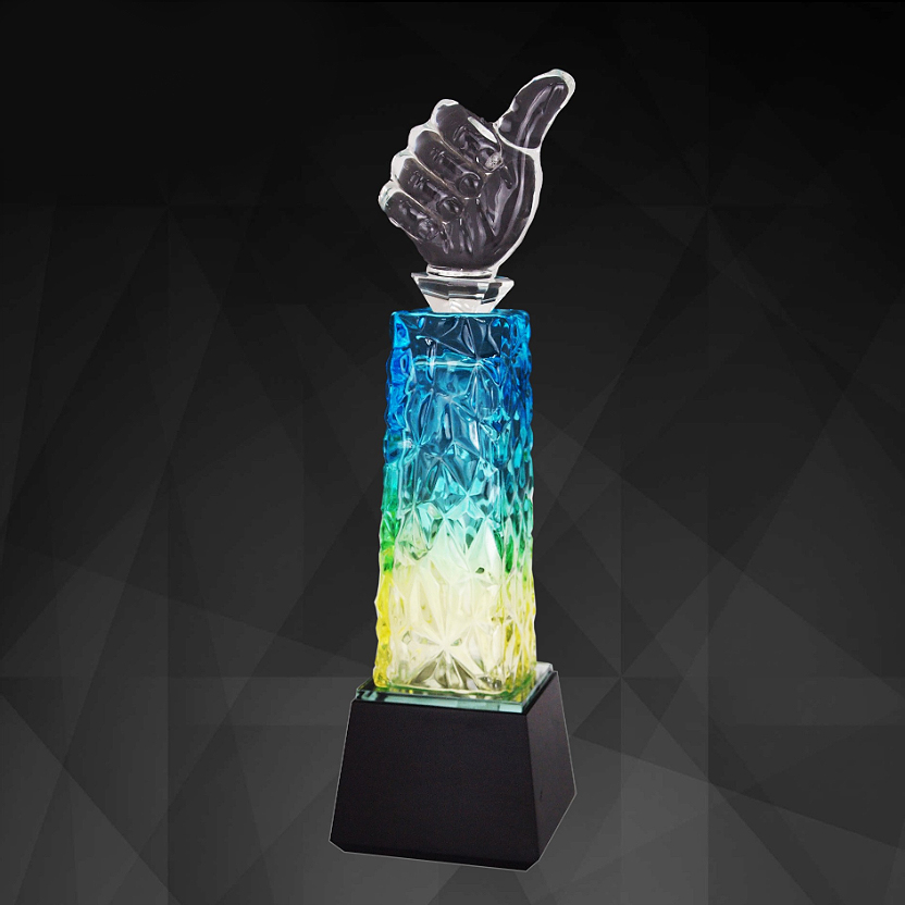 9184 - Exclusive Crystal Thumb Trophy