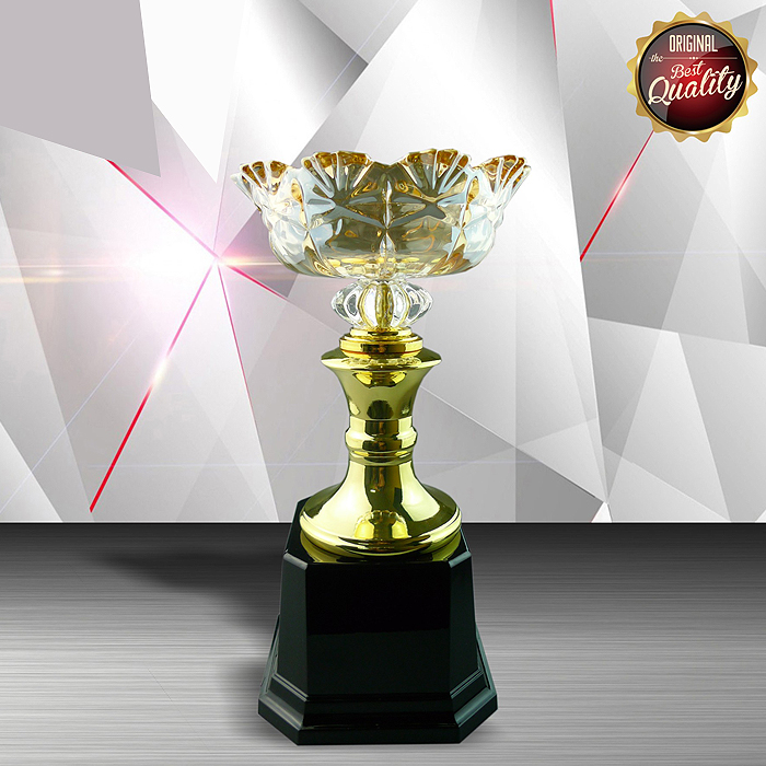 WS6048 - Exclusive White Silver Trophy With Crystal Bowl