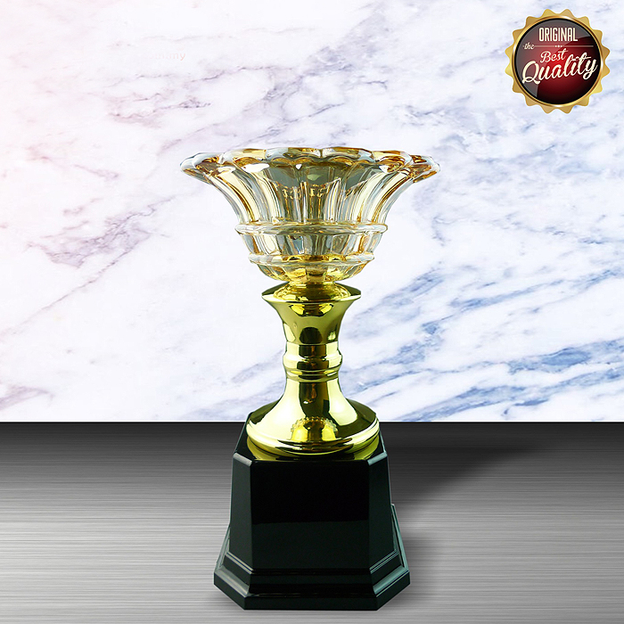 WS6049 - Exclusive White Silver Trophy With Crystal Bowl