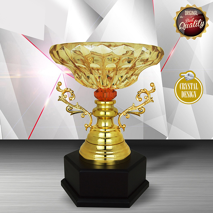 WS6157 - Exclusive White Silver Trophy With Crystal Bowl