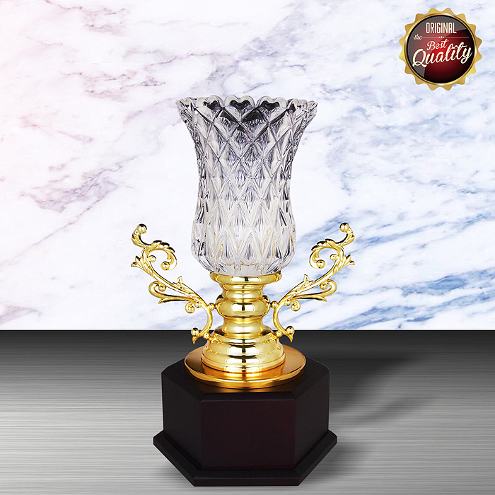 WS6147 - Exclusive White Silver Trophy With Crystal Vase