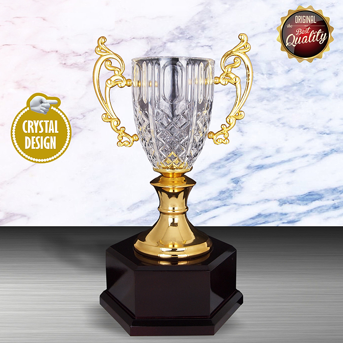 WS6133 - Exclusive White Silver Trophy With Crystal Vase