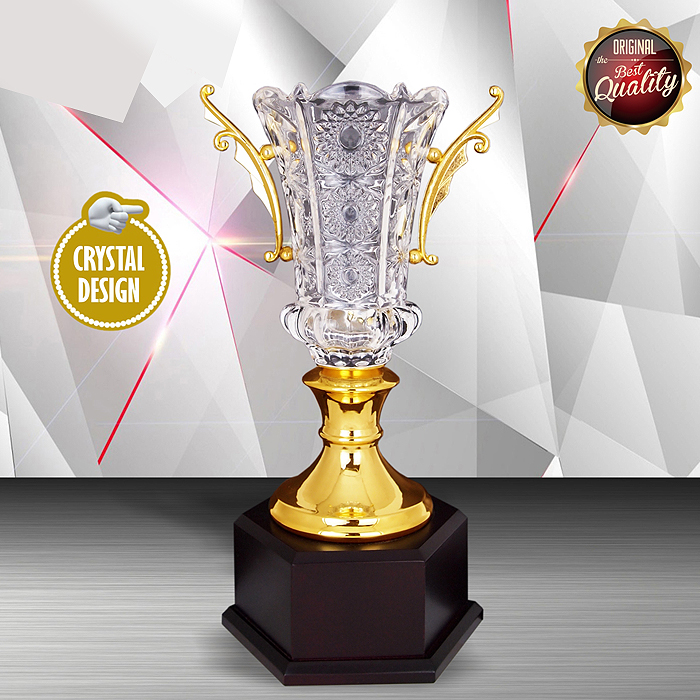 WS6132 - Exclusive White Silver Trophy With Crystal Vase