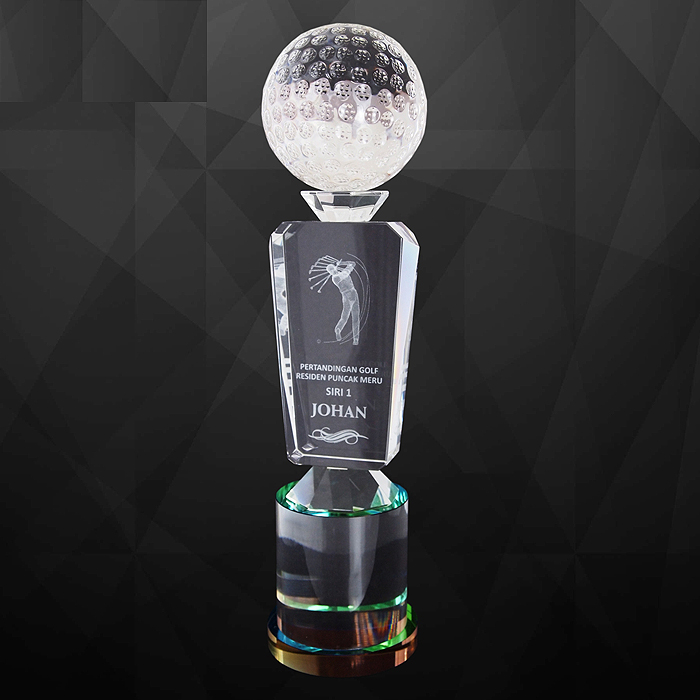 9206 - Exclusive Crystal Golf Trophy