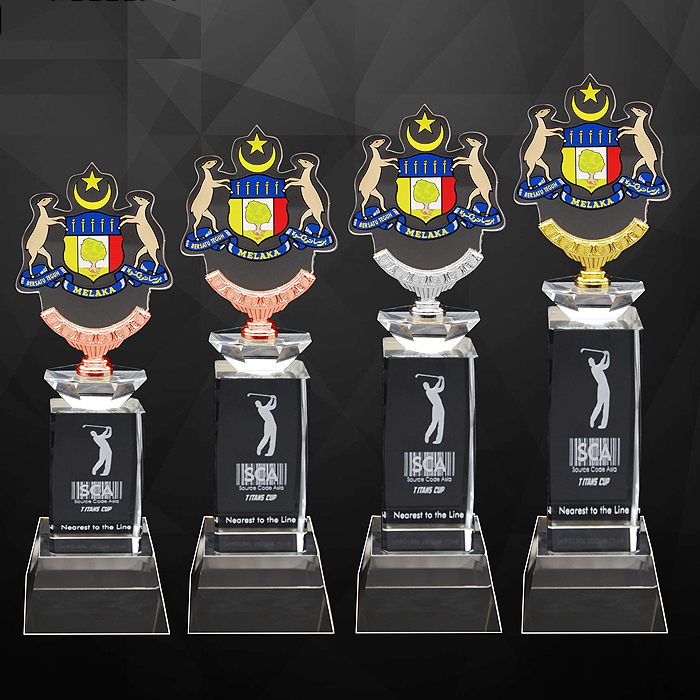 9264 - Exclusive Crystal Trophy With Acrylic Medal