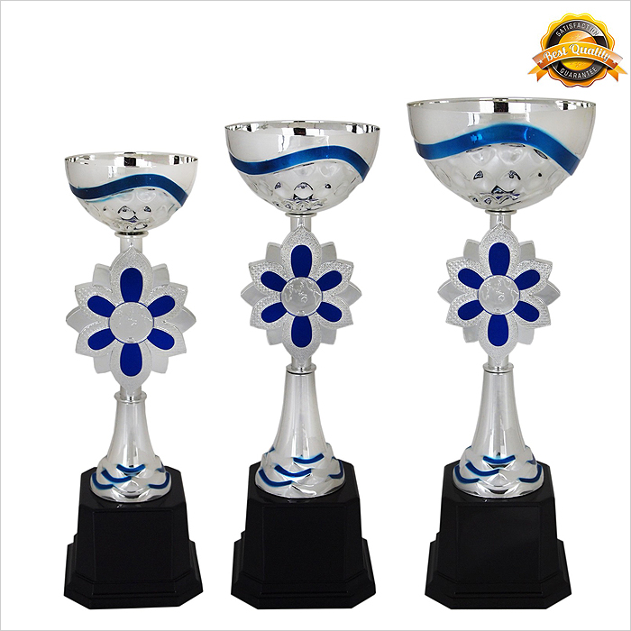 4015 - Metal Bowl & Flower Trophy